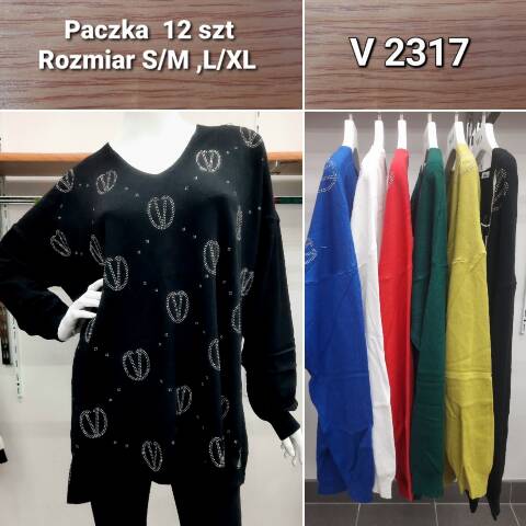 Sweter damskie V2317 Mix kolor S/M-L/XL 1