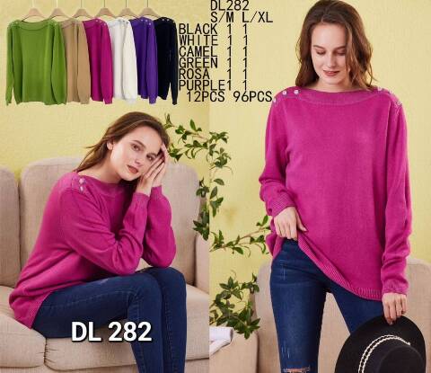 Sweter damskie DL282 Mix kolor S/L-M-XL 1