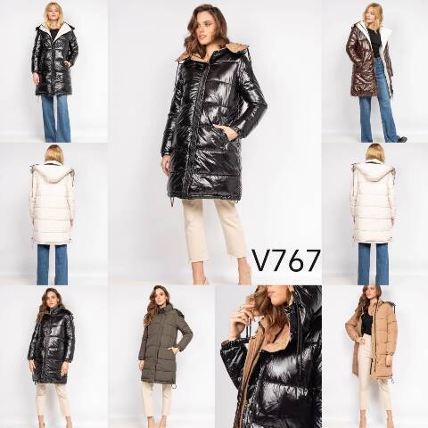 Płaszcze zimowe damskie V767 1 kolor S-2XL 1