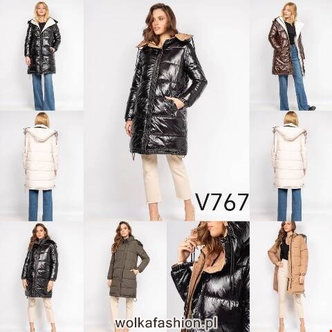Płaszcze zimowe damskie V767 1 kolor S-2XL