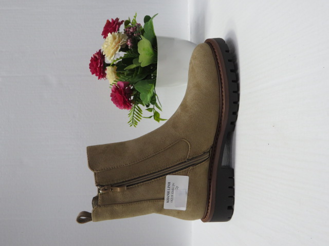 Botki Damskie 68208 KHAKI PU 36-41 1