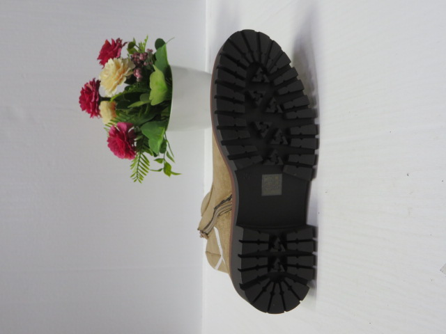 Botki Damskie 68208 KHAKI PU 36-41 2