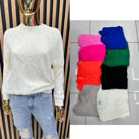 Sweter damskie 9637 Mix kolor Standard