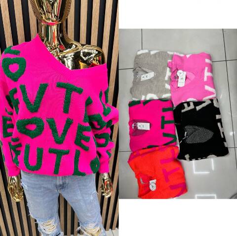 Sweter damskie 9638 Mix kolor Standard (Towar Tureckie)