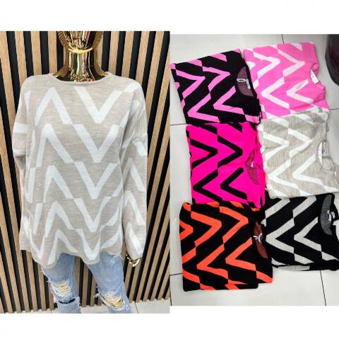 Sweter damskie 9639 Mix kolor Standard (Towar Tureckie)