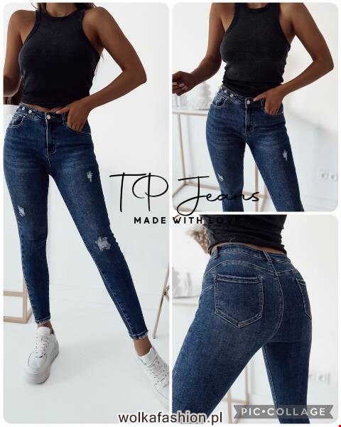 Jeansy damskie 9665 1 kolor XS-XL