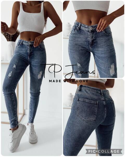 Jeansy damskie 9667 1 kolor XS-XL