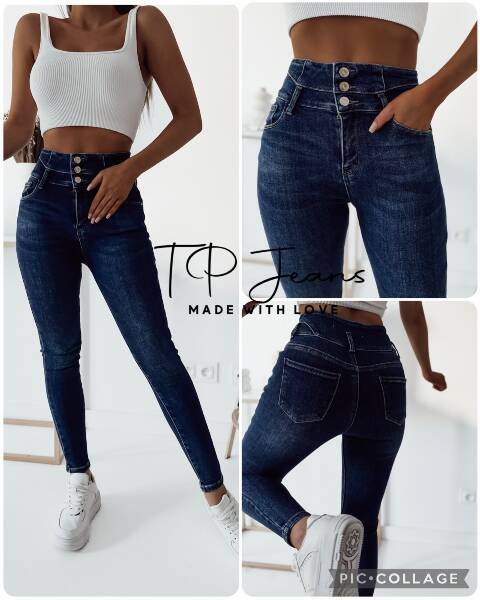 Jeansy damskie 9670 1 kolor XS-XL