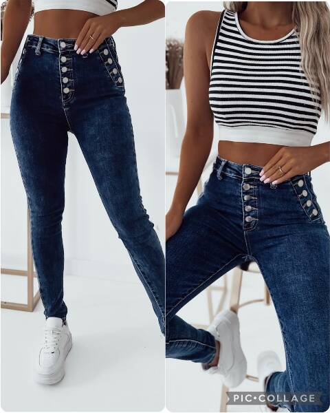 Jeansy damskie 9672 1 kolor XS-XL