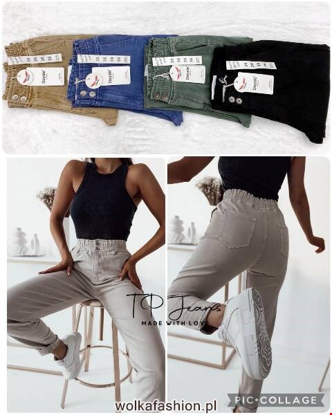 Jeansy damskie 9676 1 kolor XS-XL