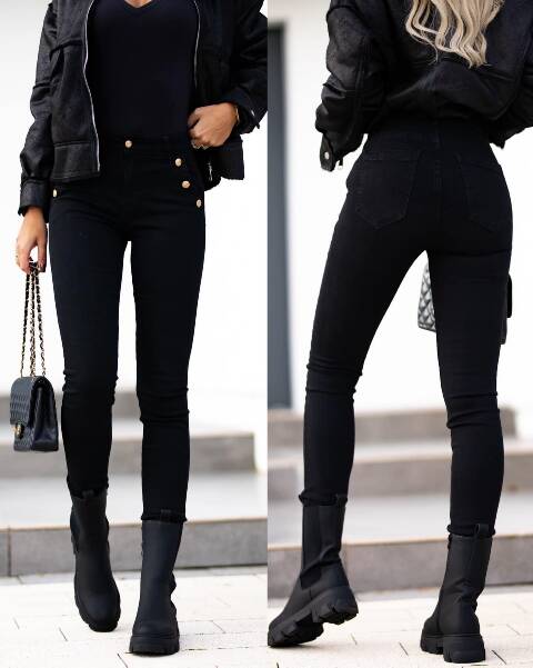 Jeansy damskie 9682 1 kolor XS-XL