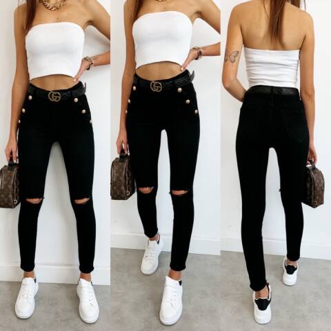 Jeansy damskie 9683 1 kolor XS-XL