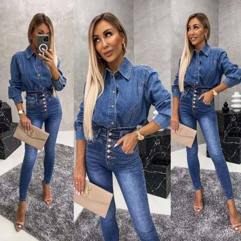 Jeansy damskie  9704 1 kolor XS-XL