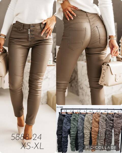 Spodnie  skórzane damskie  5888-24 1 kolor XS-XL