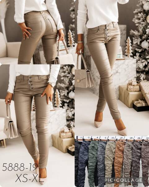 Spodnie  skórzane damskie  5888-19 1 kolor XS-XL