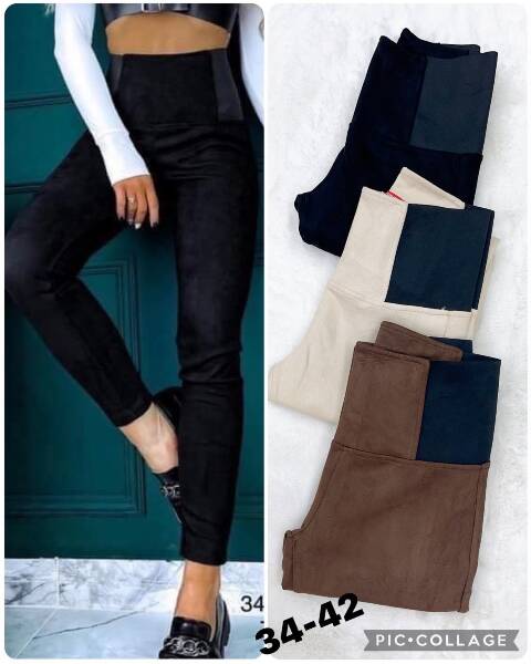 Spodnie  skórzane damskie  9709 1 kolor 34-42