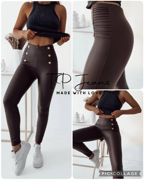 Spodnie  skórzane damskie  9710 1 kolor S-L 1