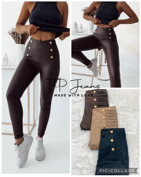 Spodnie  skórzane damskie  9714 1 kolor S-XL