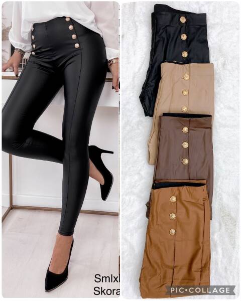 Spodnie  skórzane damskie  9715 1 kolor S-XL 1