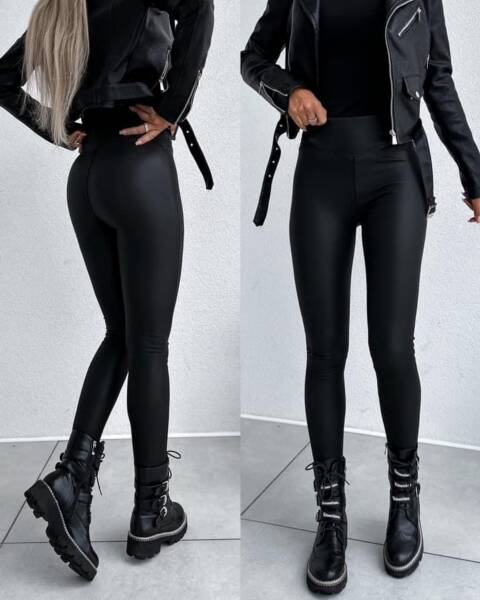 Spodnie  skórzane damskie  9719 1 kolor XS-XL