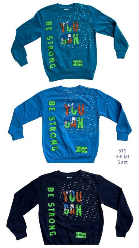 Bluza chłopięca 519 1 kolor 3-8 (Towar Tureckie)