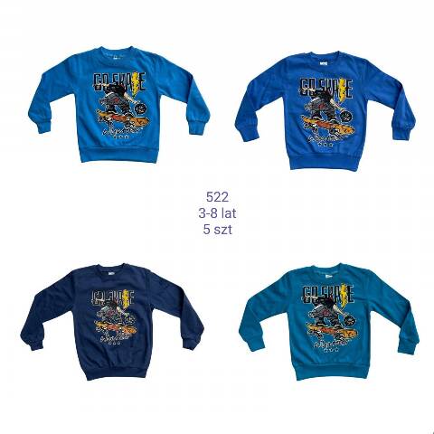 Bluza chłopięca 522 1 kolor 3-8 (Towar Tureckie)