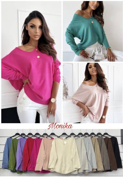 Sweter damskie 9906 Mix kolor Standard (Towar Włoskie)