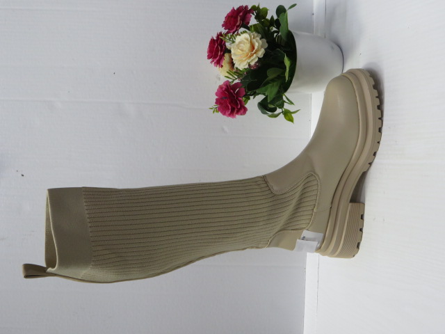 Kozaki Damskie 9072 BEIGE 36-41 1