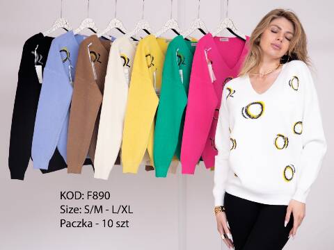 Sweter damskie F890 Mix kolor S/M-L/XL 1