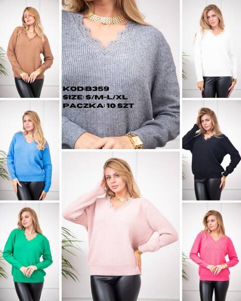 Sweter damskie B359 Mix kolor S/M-L/XL 1