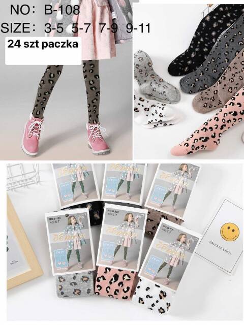 Rajstopy dziewczęce B-108 1 kolor 3-11 (Towar Tureckie) 1