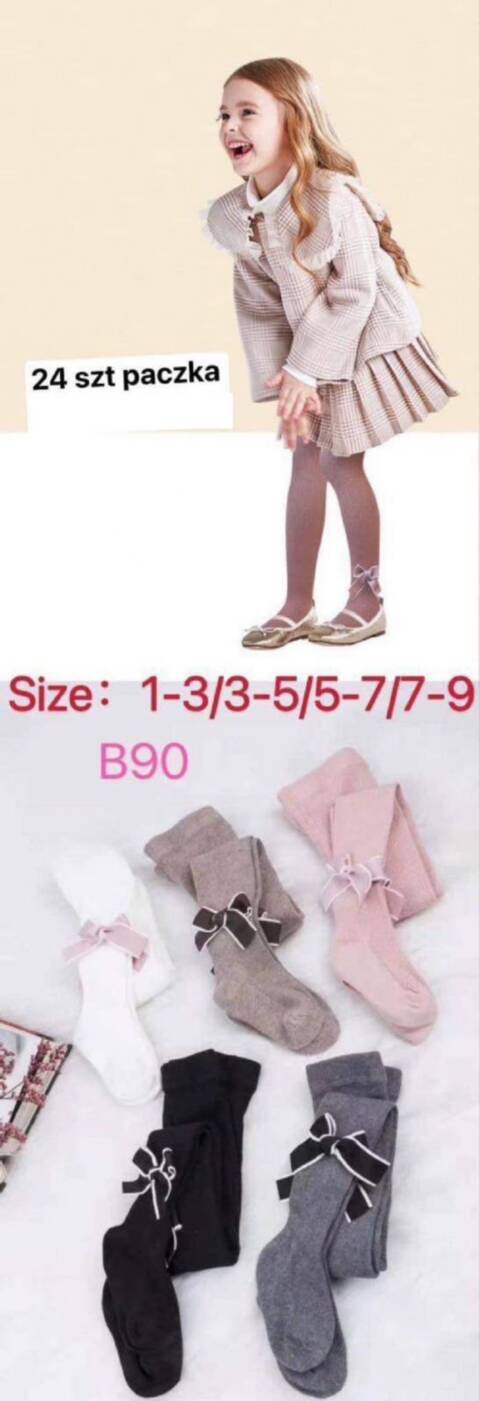 Rajstopy dziewczęce B90 1 kolor 1-9 (Towar Tureckie) 1