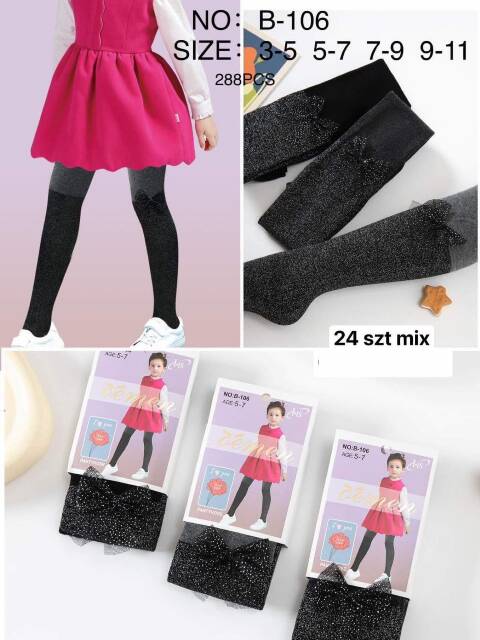 Rajstopy dziewczęce B106 1 kolor 3-11 (Towar Tureckie) 1