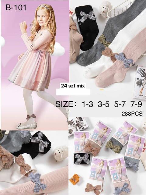 Rajstopy dziewczęce B101 1 kolor 1-9 (Towar Tureckie)
