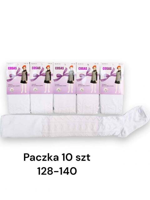 Rajstopy dziewczęce 1462 1 kolor 128-140 (Towar Tureckie)