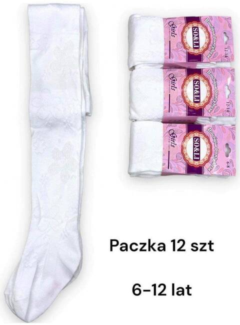 Rajstopy dziewczęce 1467 1 kolor 6-12 (Towar Tureckie)