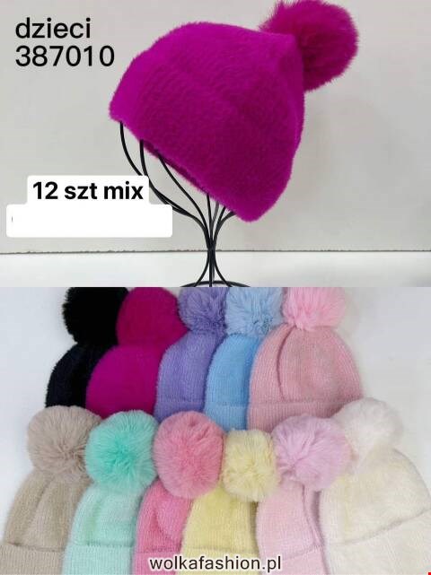 Czapka  zimowa dziewczęce 387010 Mix kolor Standard (Towar Tureckie) 1