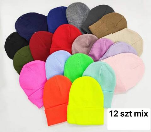 Czapka  zimowa dziewczęce 1477 Mix kolor Standard (Towar Tureckie) 1