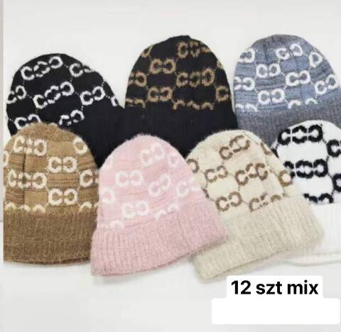 Czapka  zimowa dziewczęce 1481 Mix kolor Standard (Towar Tureckie) 1