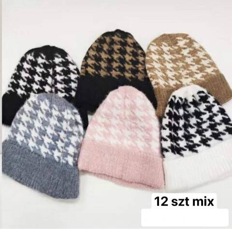 Czapka  zimowa dziewczęce 1482 Mix kolor Standard (Towar Tureckie) 1
