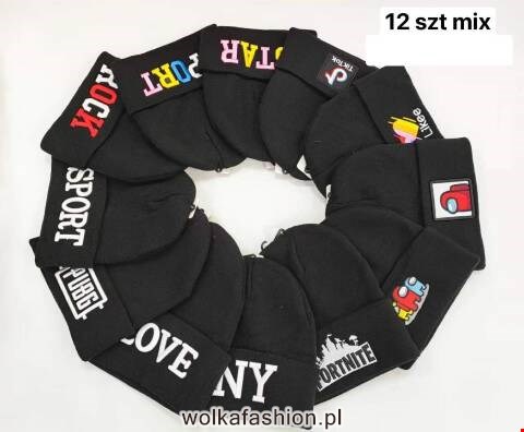 Czapka  zimowa dziewczęce 1486 Mix kolor Standard (Towar Tureckie) 1