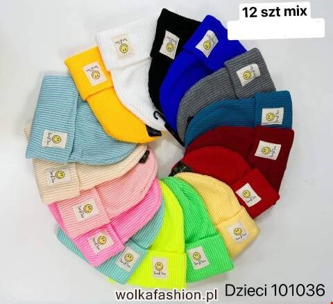 Czapka  zimowa dziewczęce 101036 Mix kolor Standard (Towar Tureckie) 1