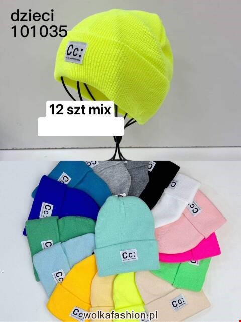 Czapka  zimowa dziewczęce 101035 Mix kolor Standard (Towar Tureckie) 1