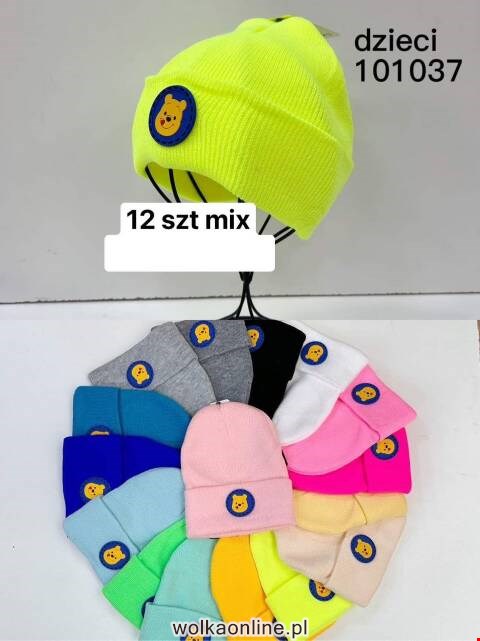 Czapka  zimowa dziewczęce 101037 Mix kolor Standard (Towar Tureckie)