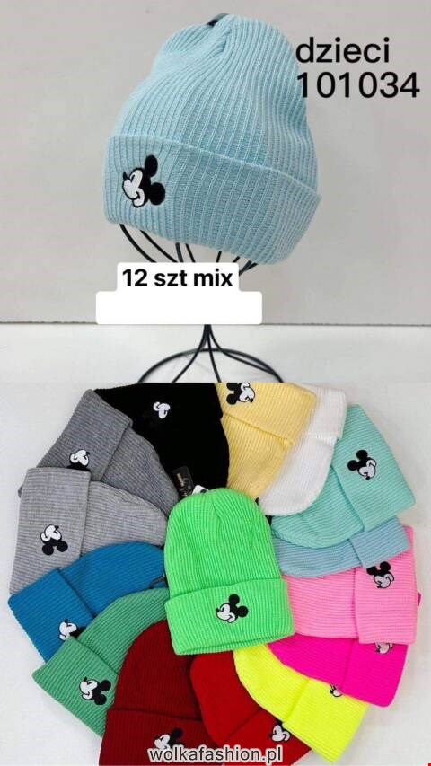 Czapka  zimowa dziewczęce 101034 Mix kolor Standard (Towar Tureckie) 1
