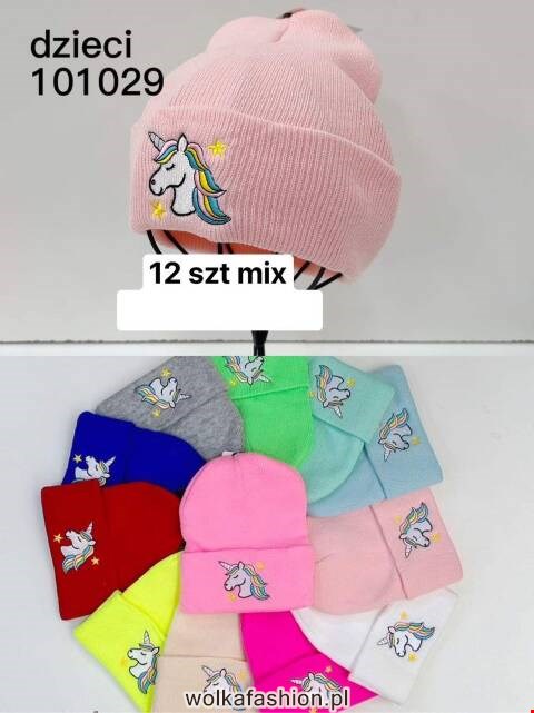 Czapka  zimowa dziewczęce 101029 Mix kolor Standard (Towar Tureckie) 1