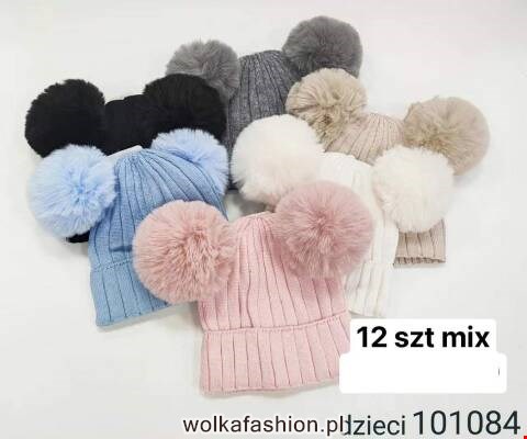 Czapka  zimowa dziewczęce 101084 Mix kolor Standard (Towar Tureckie) 1