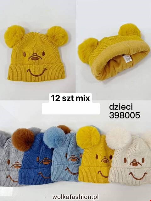 Czapka  zimowa dziewczęce 398005 Mix kolor Standard (Towar Tureckie) 1