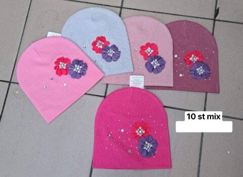 Czapka  dziewczęca 1505 Mix kolor Standard (Towar Tureckie) 1