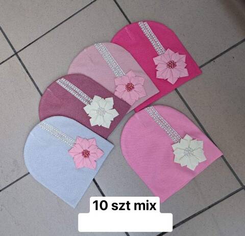 Czapka  dziewczęca 1510 Mix kolor Standard (Towar Tureckie) 1